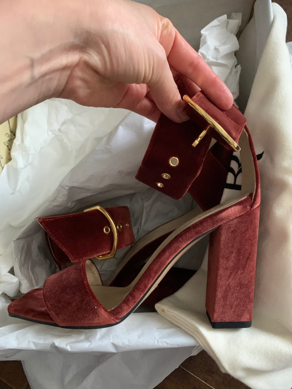 BR velvet heels